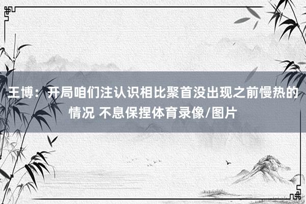 王博：开局咱们注认识相比聚首没出现之前慢热的情况 不息保捏体育录像/图片