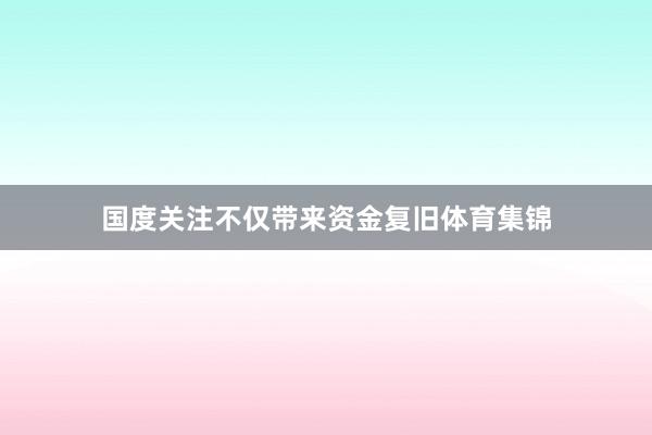 国度关注不仅带来资金复旧体育集锦