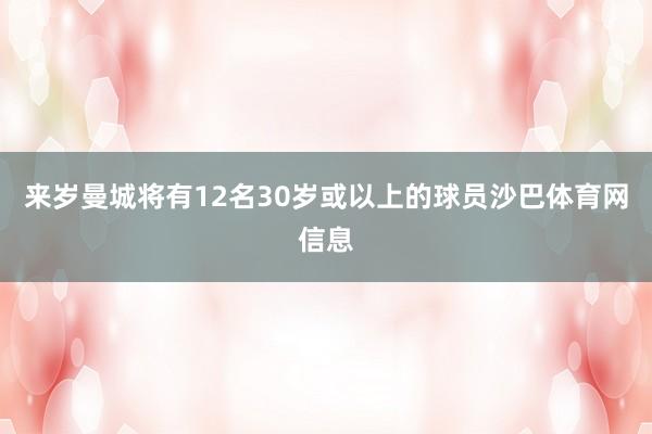 来岁曼城将有12名30岁或以上的球员沙巴体育网信息