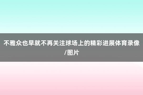 不雅众也早就不再关注球场上的精彩进展体育录像/图片